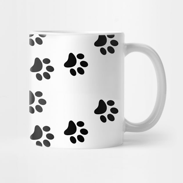 Paw Black and White Pattern by SomebodyArts